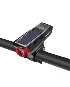 ROCKBROS IPX4 Wasserdichte Fahrradscheinwerfer 2000 MAh USB Solar Charging Fahrradlicht Fahrradklingel 120 DB