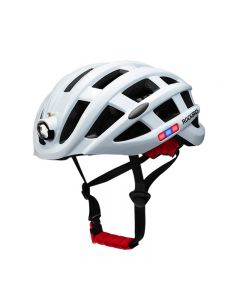 Leichter Fahrradhelm mit Warnlicht, leuchtender ultraleichter Helm, einteiliger Mountainbike-Rennradhelm, Sicherheit, für Männer und Frauen, 57–62 cm