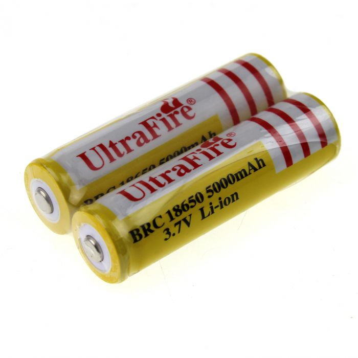 Gelbe Ultrafire Brc 18650 5000Mah 3.7V Ungeschützter Li-Ion-Akku