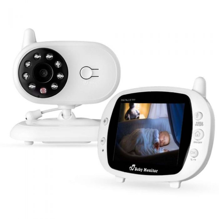 3.5 Zoll Funk wireless Babyphone Baby Monitor mit Kamera Nachtsicht Musik Video 