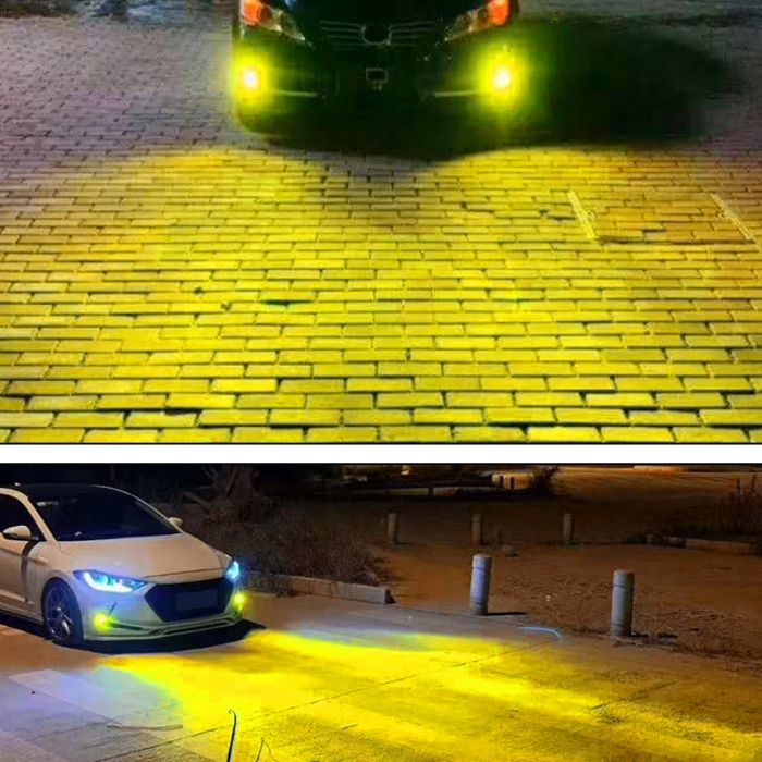 2 Stück H11 H8 Led Gelbe Nebelscheinwerfer Glühbirnen 12V-24V 1500lm 4300K Gelbes  Licht 100W Auto Fahren Lauflichter Autozubehör