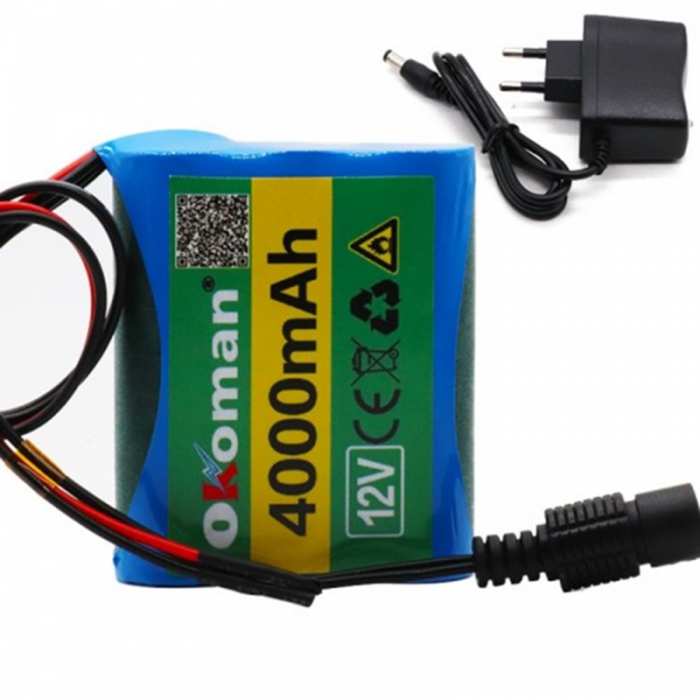 12V 4000mAh 18650 lithium ion DC 12.6V super rechargeable battery pack