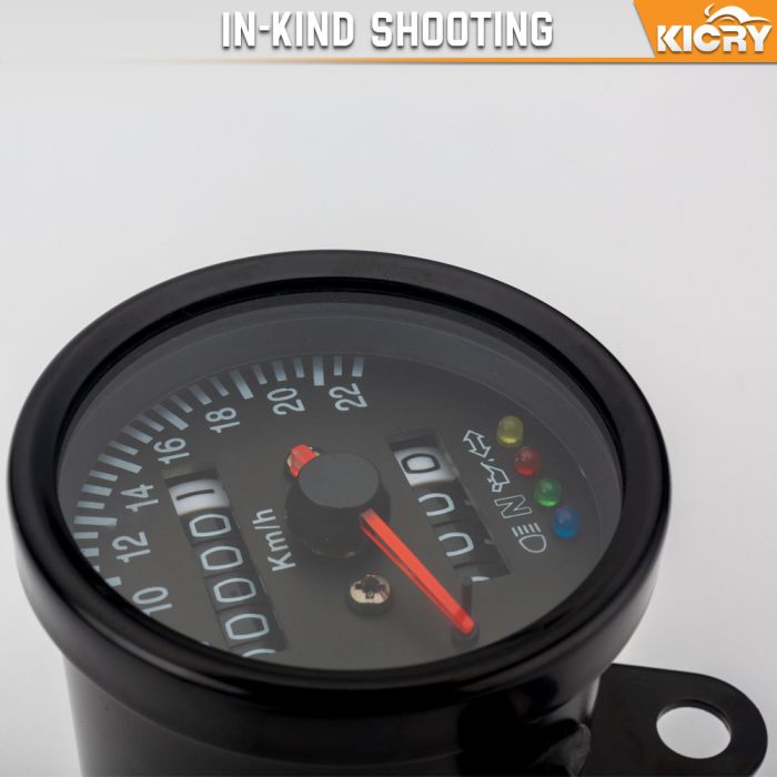 Racer retro custom motorcycle LED indicator mechanical speedometer