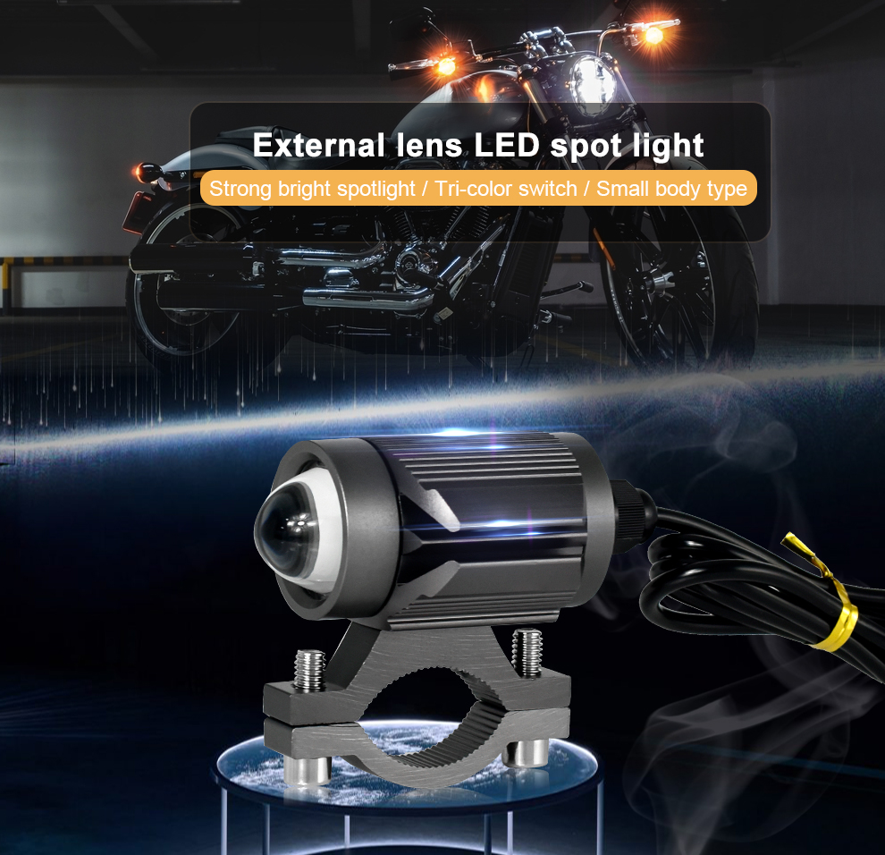 CNSUNNYLIGHT Tri-model Motorcycle LED Headlight w/ Mini Projector